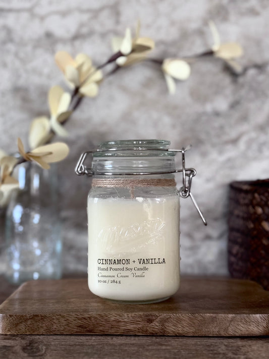 Cinnamon + Vanilla - 10 oz Latch Jar